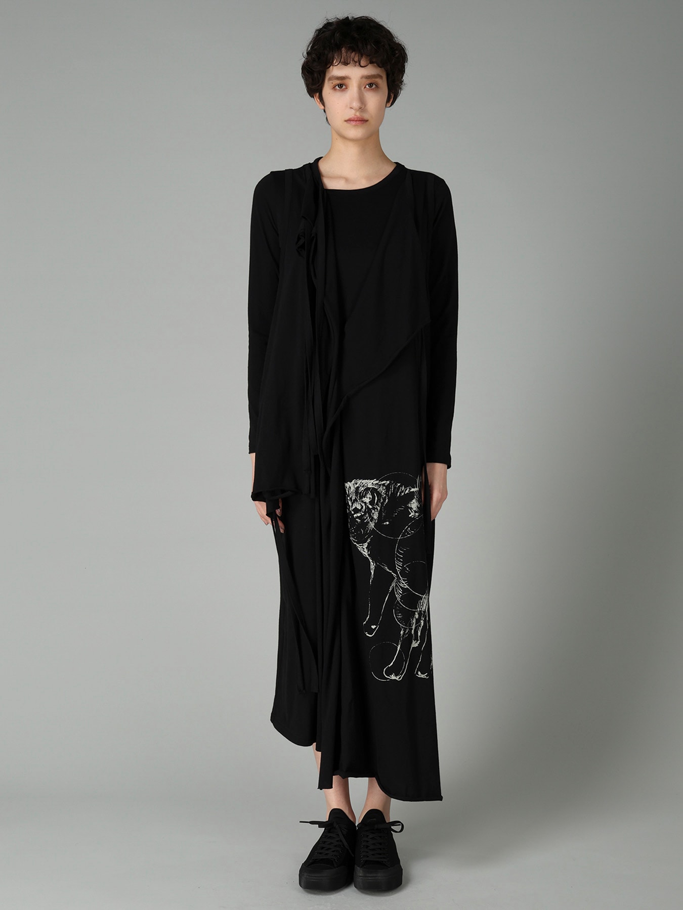 COTTON SINGLE JERSEY PRINTED DRESS RIN