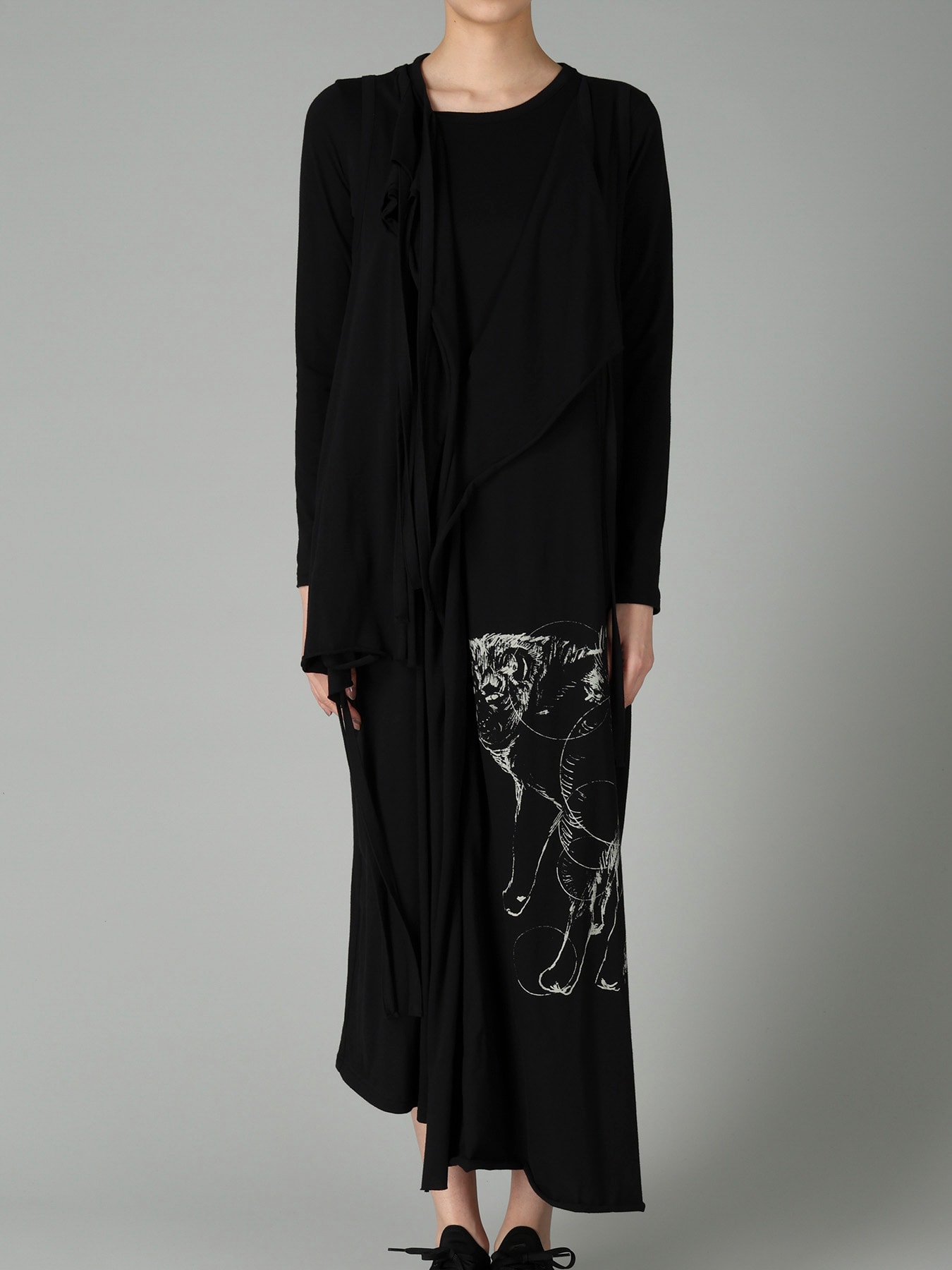 COTTON SINGLE JERSEY PRINTED DRESS RIN