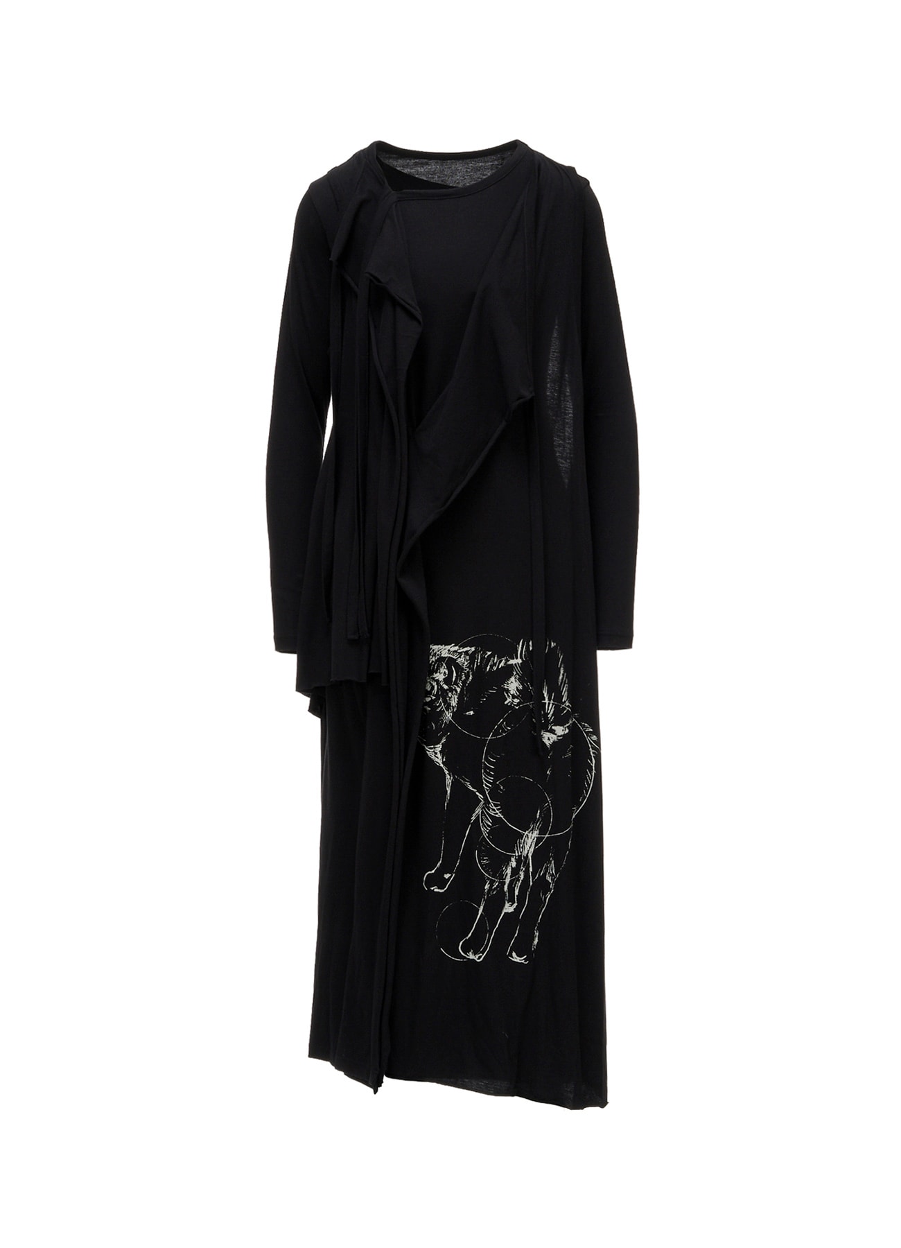 COTTON SINGLE JERSEY PRINTED DRESS RIN