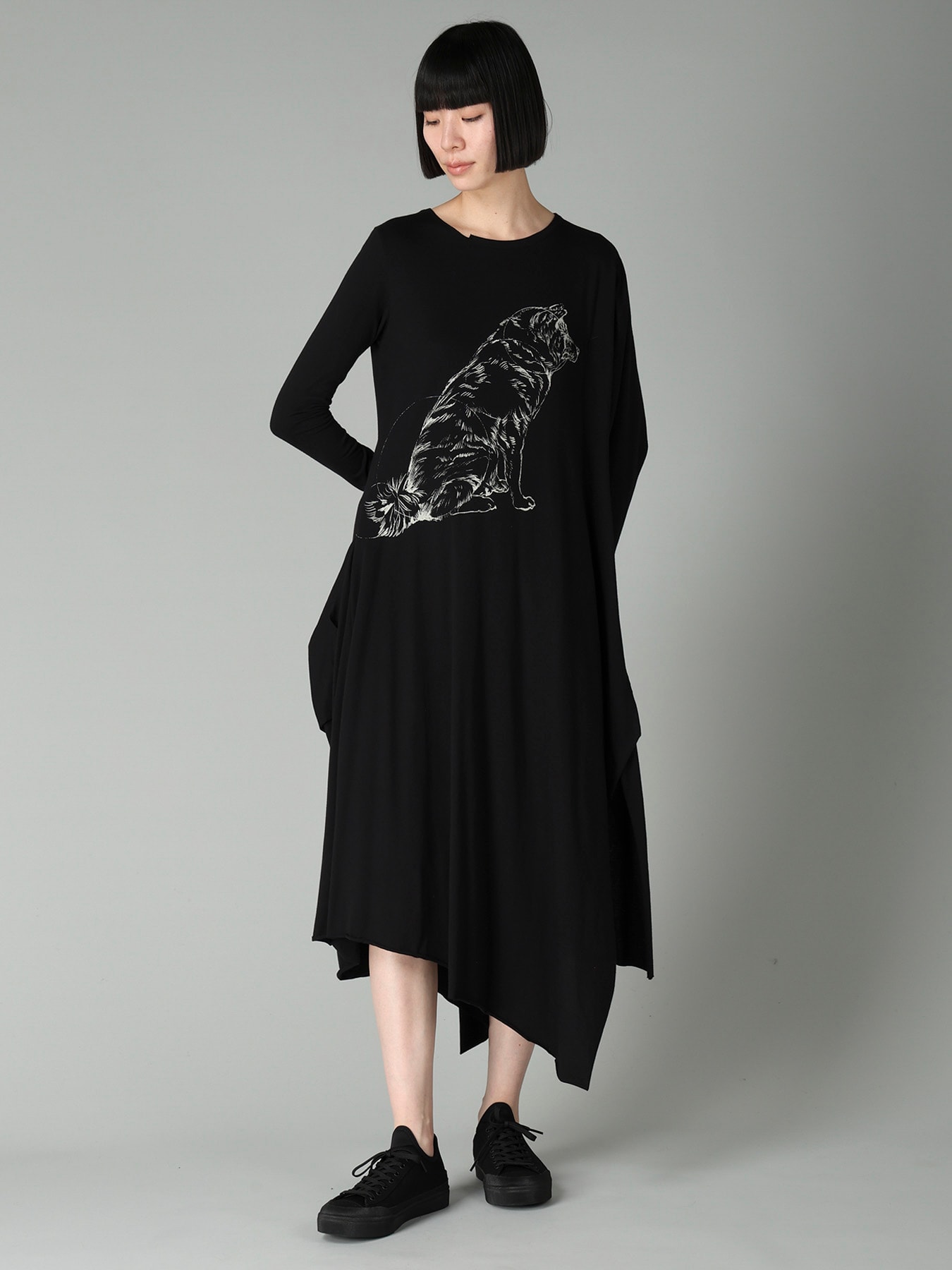 COTTON SINGLE JERSEY PRINTED DRESS SARAH