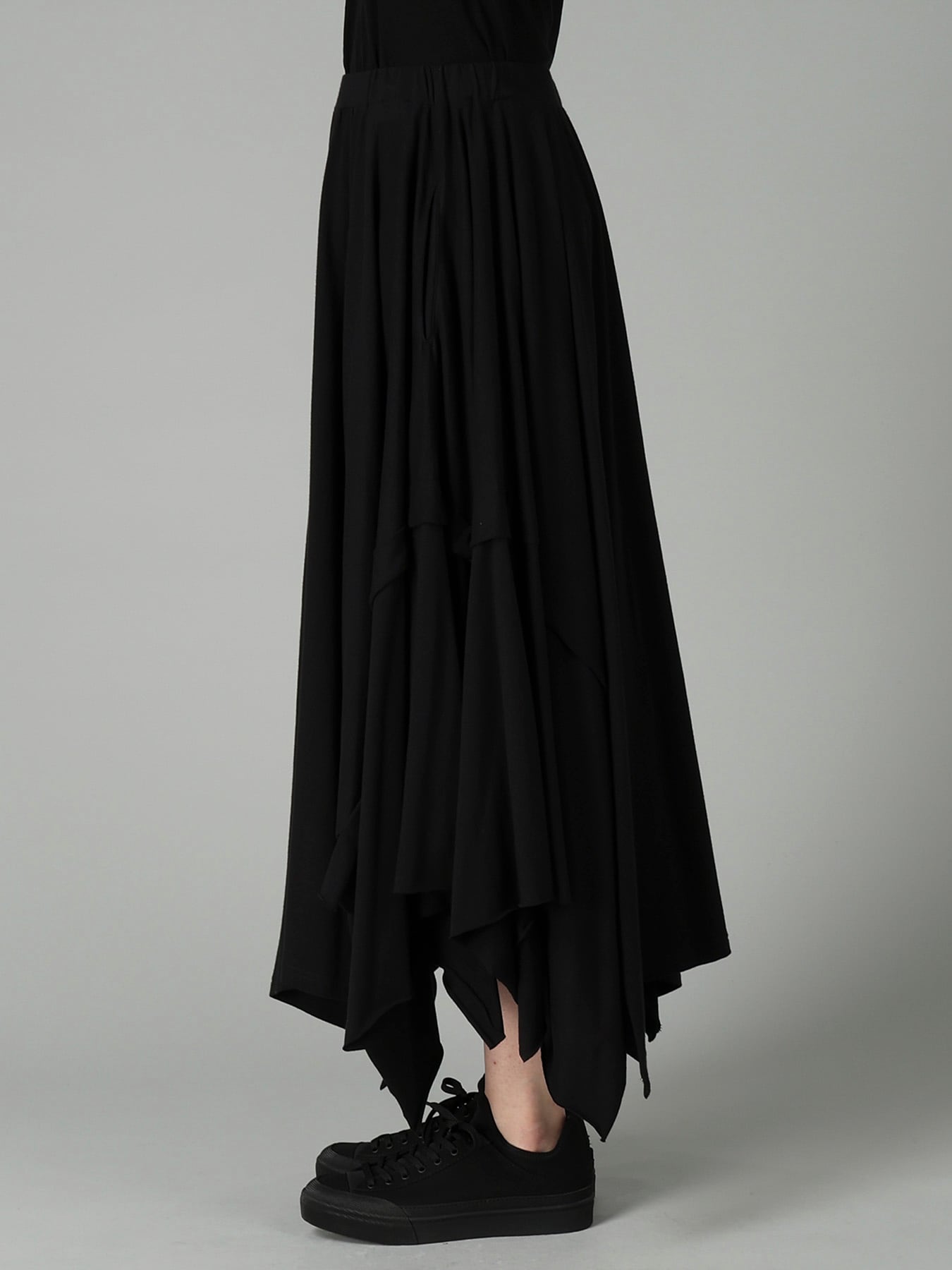 COTTON SINGLE JERSEY DRAPED SKIRT A
