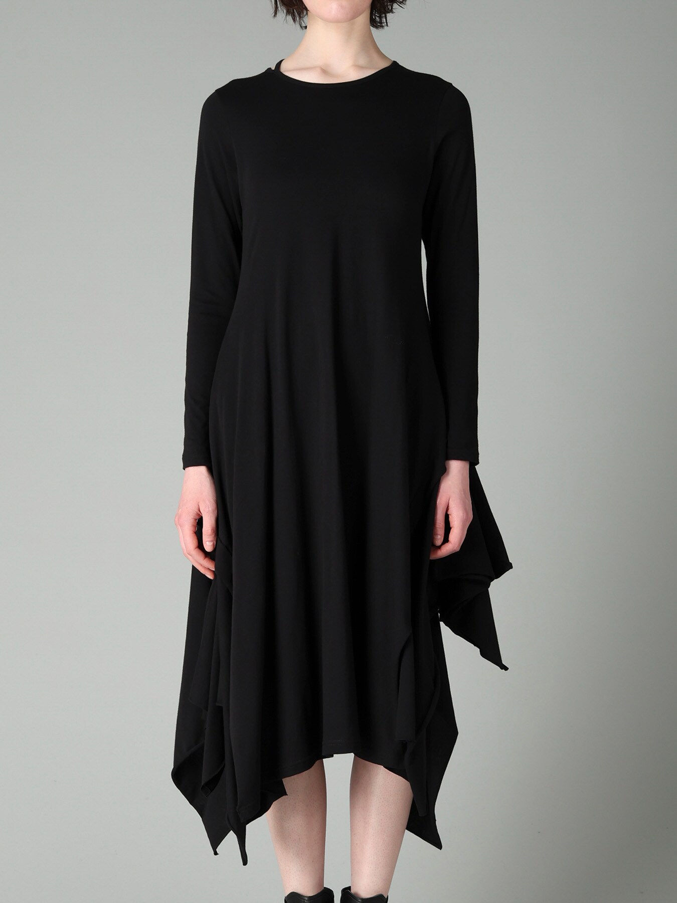 COTTON SINGLE JERSEY DRAPED DRESS