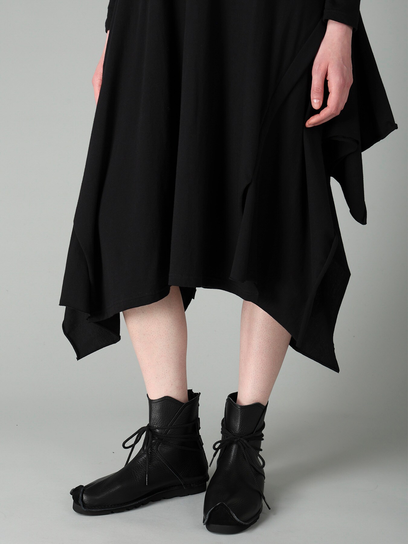 COTTON SINGLE JERSEY DRAPED DRESS