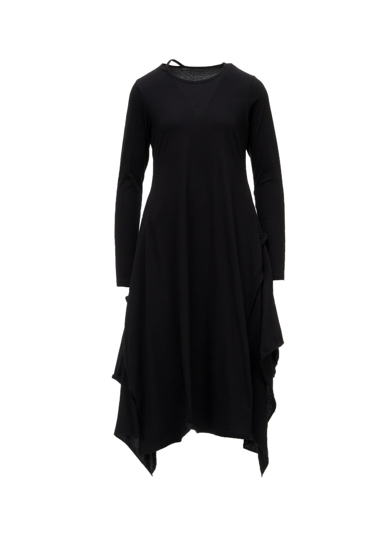 COTTON SINGLE JERSEY DRAPED DRESS