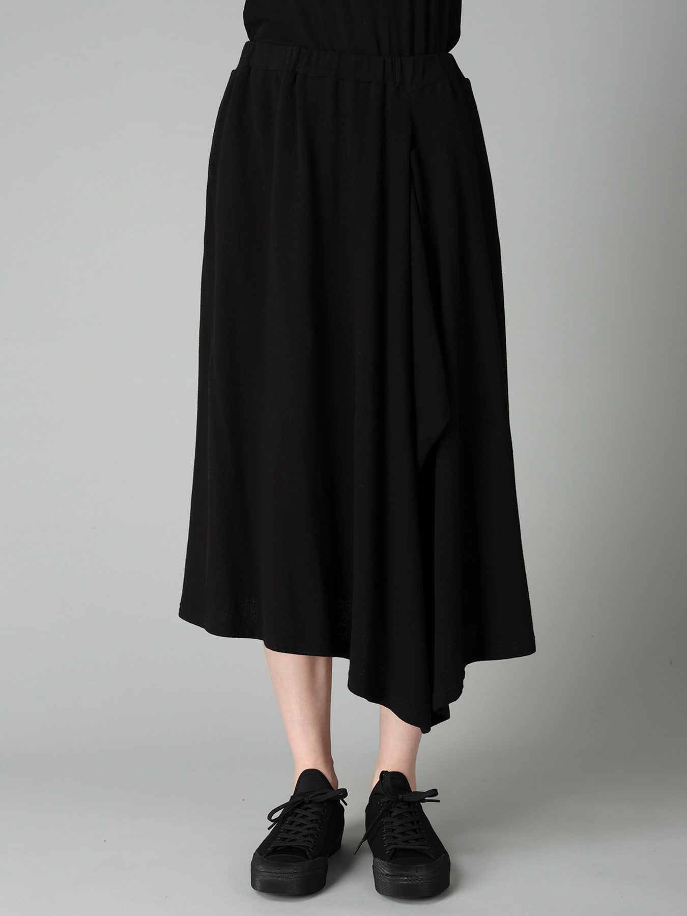 CREPE FRENCH TERRY ASYMMETRIC SKIRT