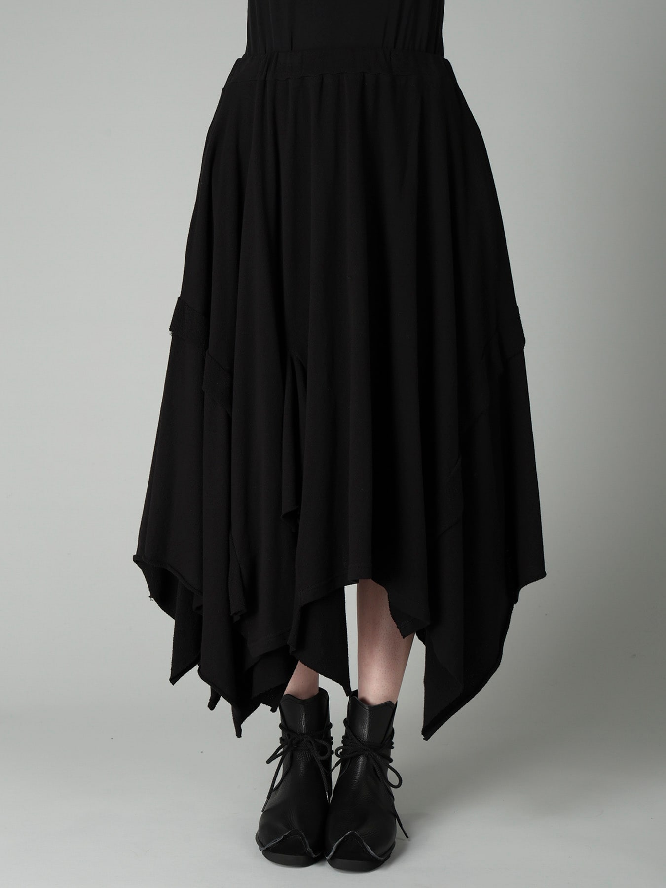 CREPE FRENCH TERRY DRAPED SKIRT B