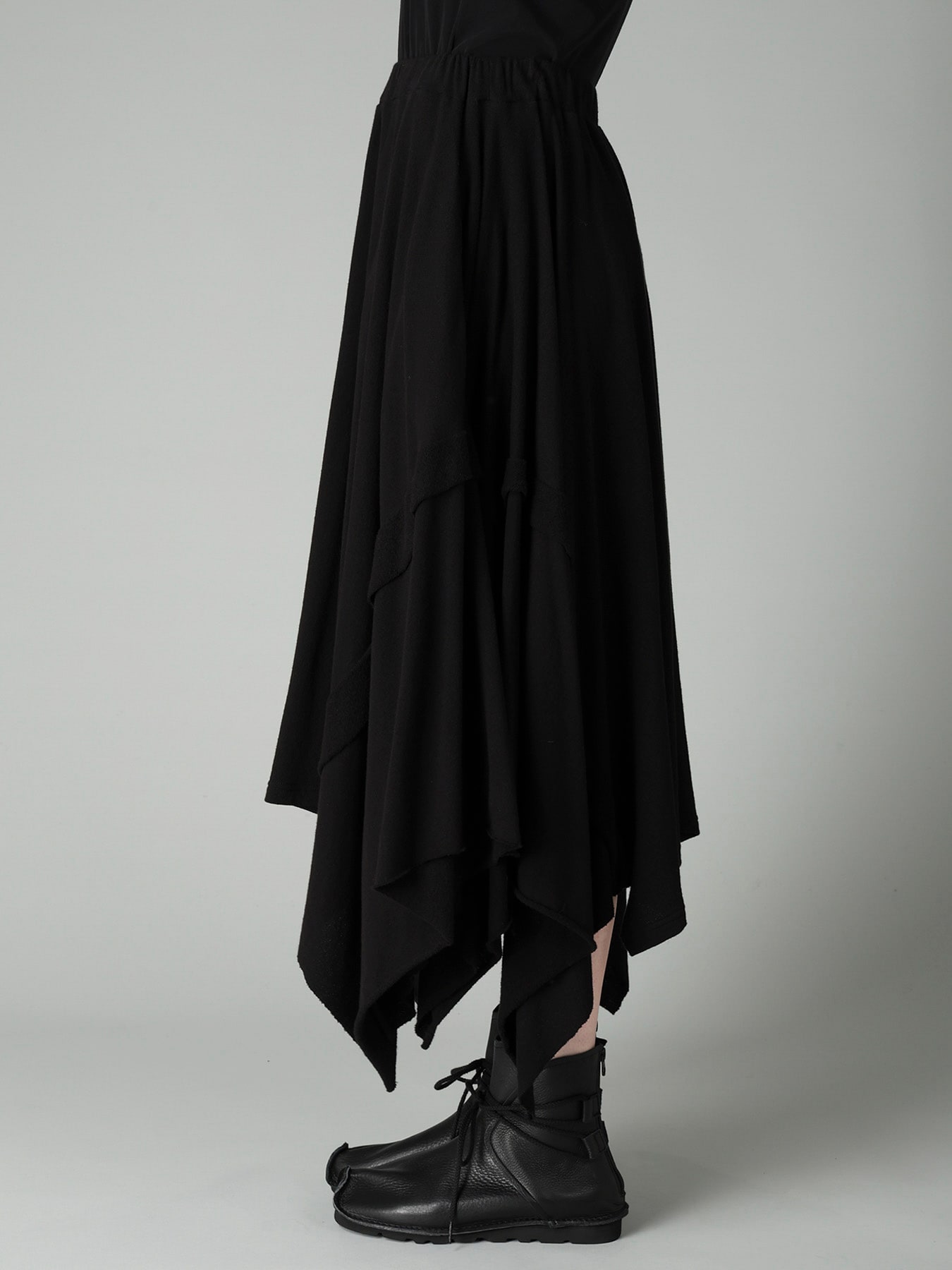 CREPE FRENCH TERRY DRAPED SKIRT B