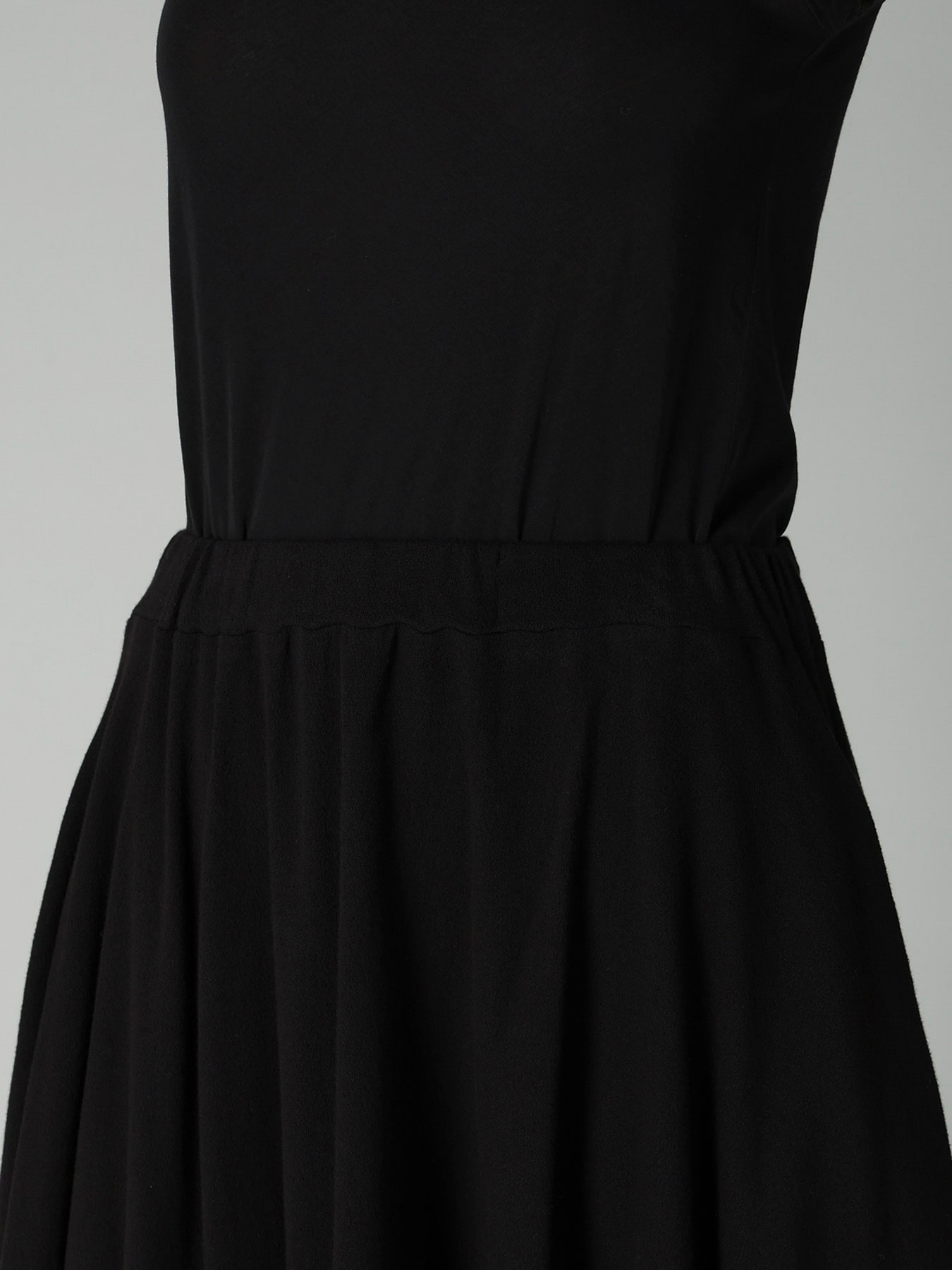 CREPE FRENCH TERRY DRAPED SKIRT B