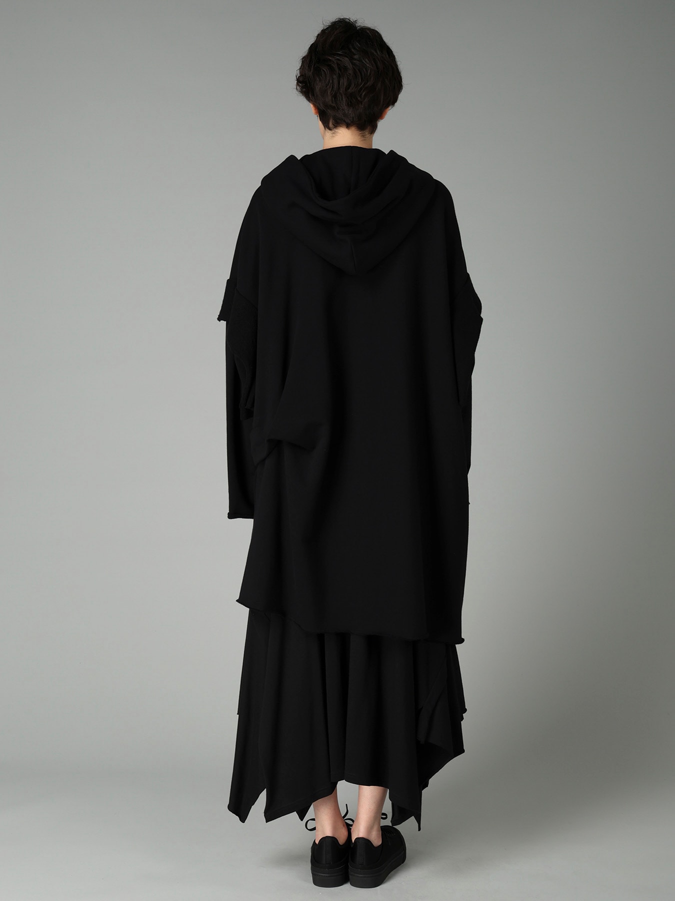 FRENCH TERRY TUCK POINT ZIP COAT