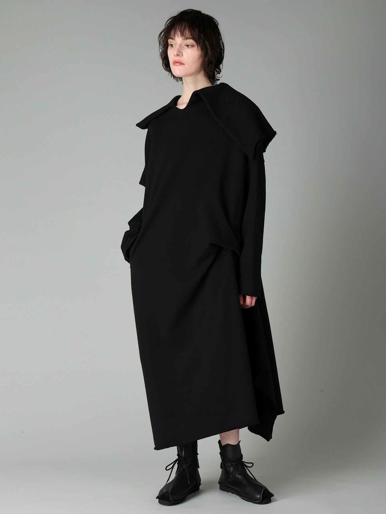 FRENCH TERRY TUCK POINT DRESS