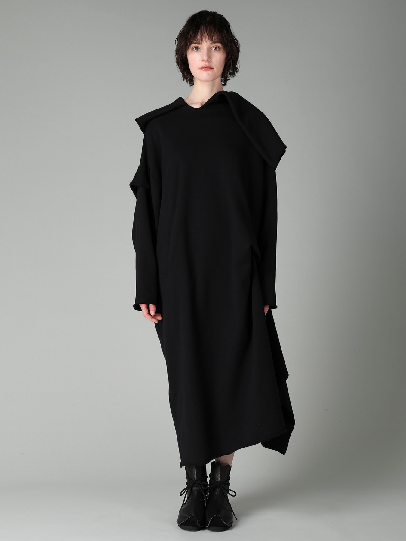 FRENCH TERRY TUCK POINT DRESS