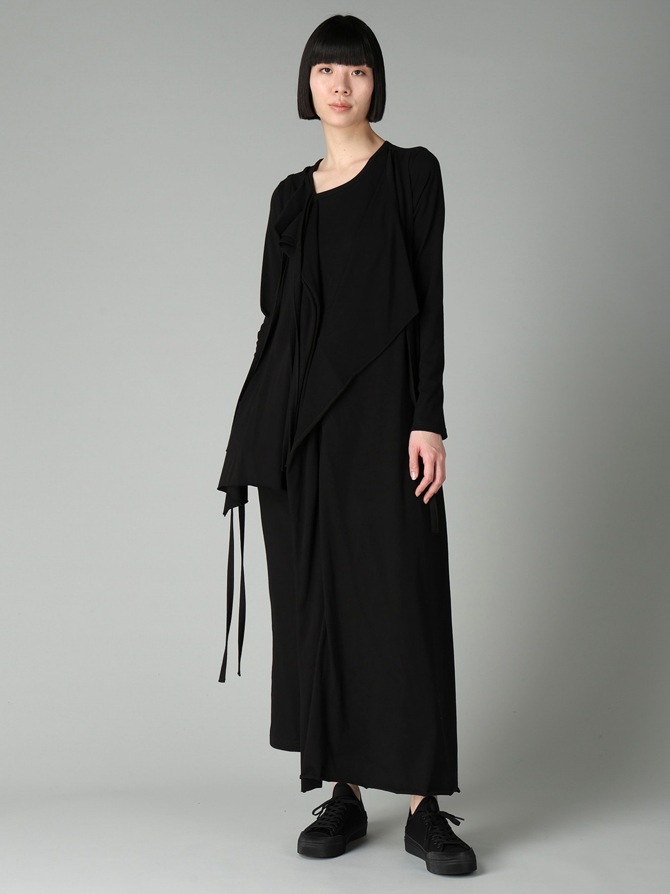 COTTON SINGLE JERSEY BINDER DRAPED DRESS A