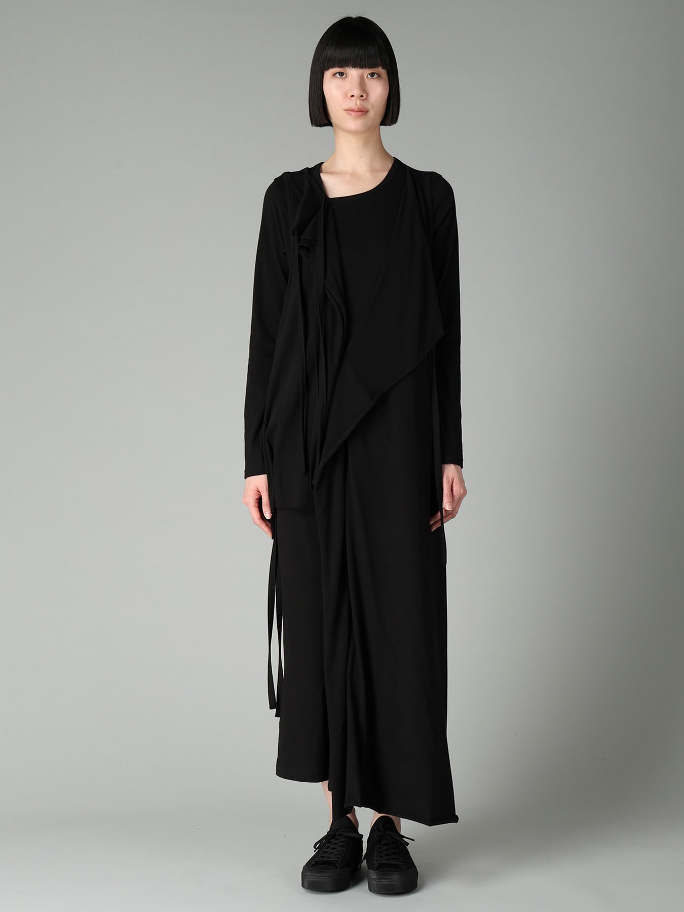 COTTON SINGLE JERSEY BINDER DRAPED DRESS A
