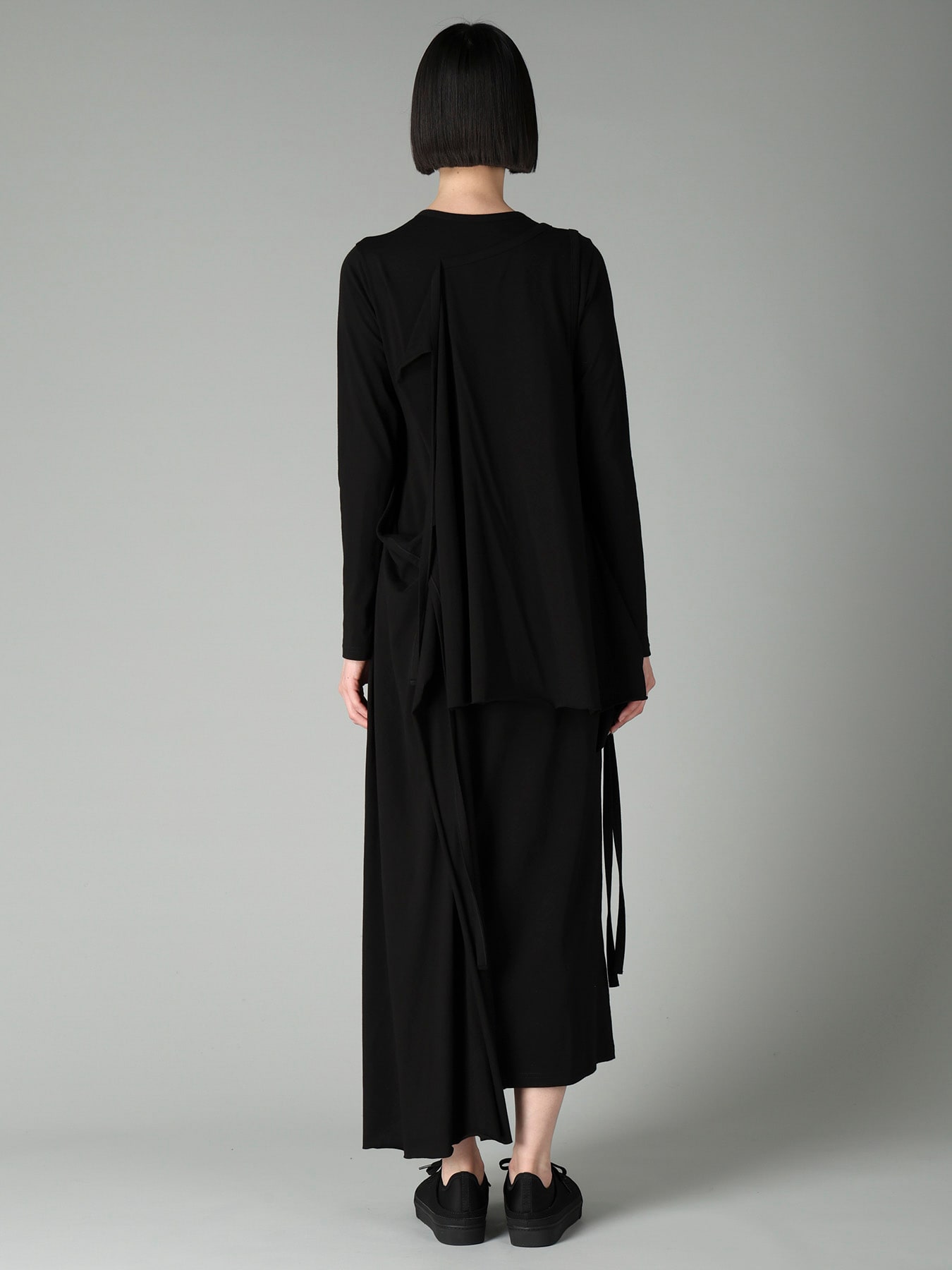 COTTON SINGLE JERSEY BINDER DRAPED DRESS A