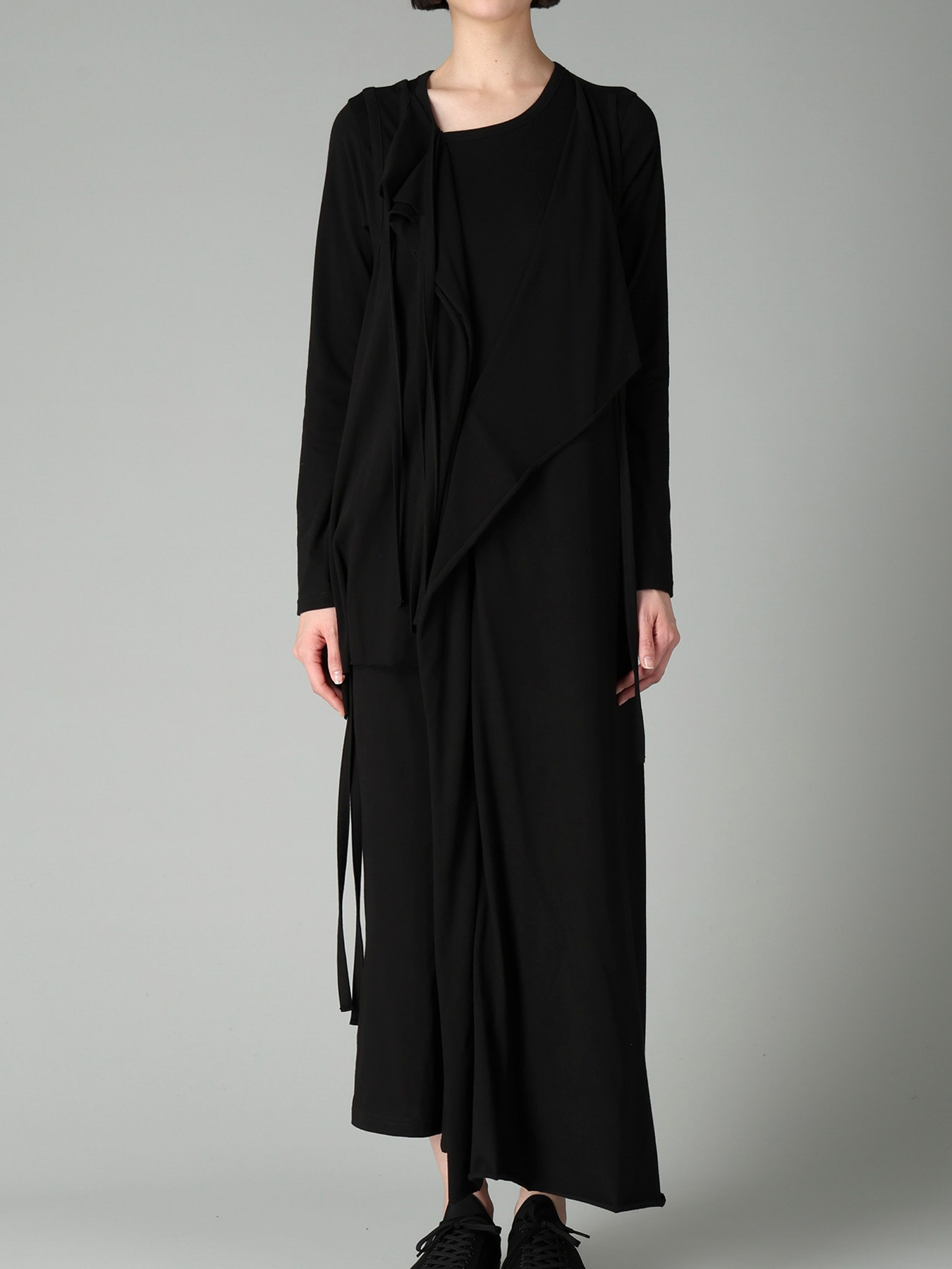 COTTON SINGLE JERSEY BINDER DRAPED DRESS A