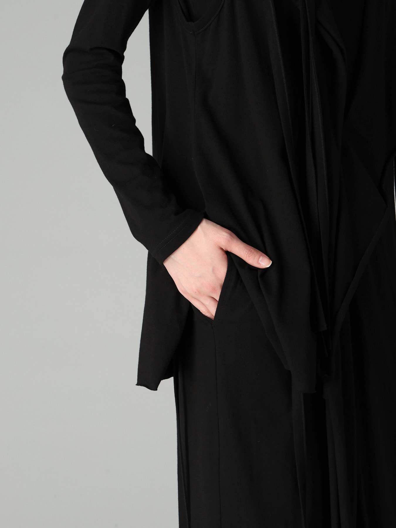 COTTON SINGLE JERSEY BINDER DRAPED DRESS A
