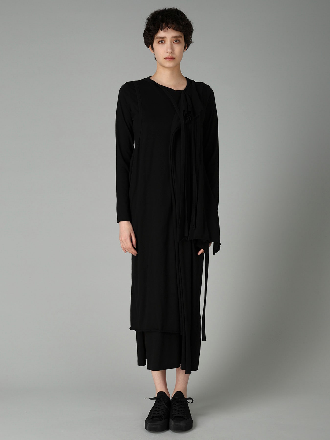 COTTON SINGLE JERSEY BINDER DRAPED DRESS B