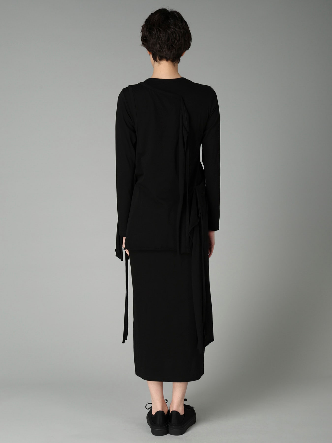 COTTON SINGLE JERSEY BINDER DRAPED DRESS B
