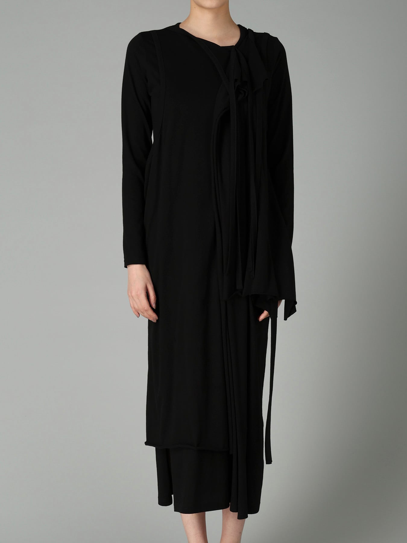 COTTON SINGLE JERSEY BINDER DRAPED DRESS B