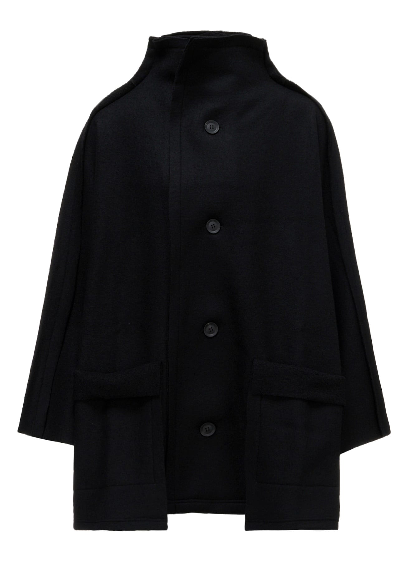 MILLED WOOL SHEEP PILE PATCH POCKET CARDIGAN