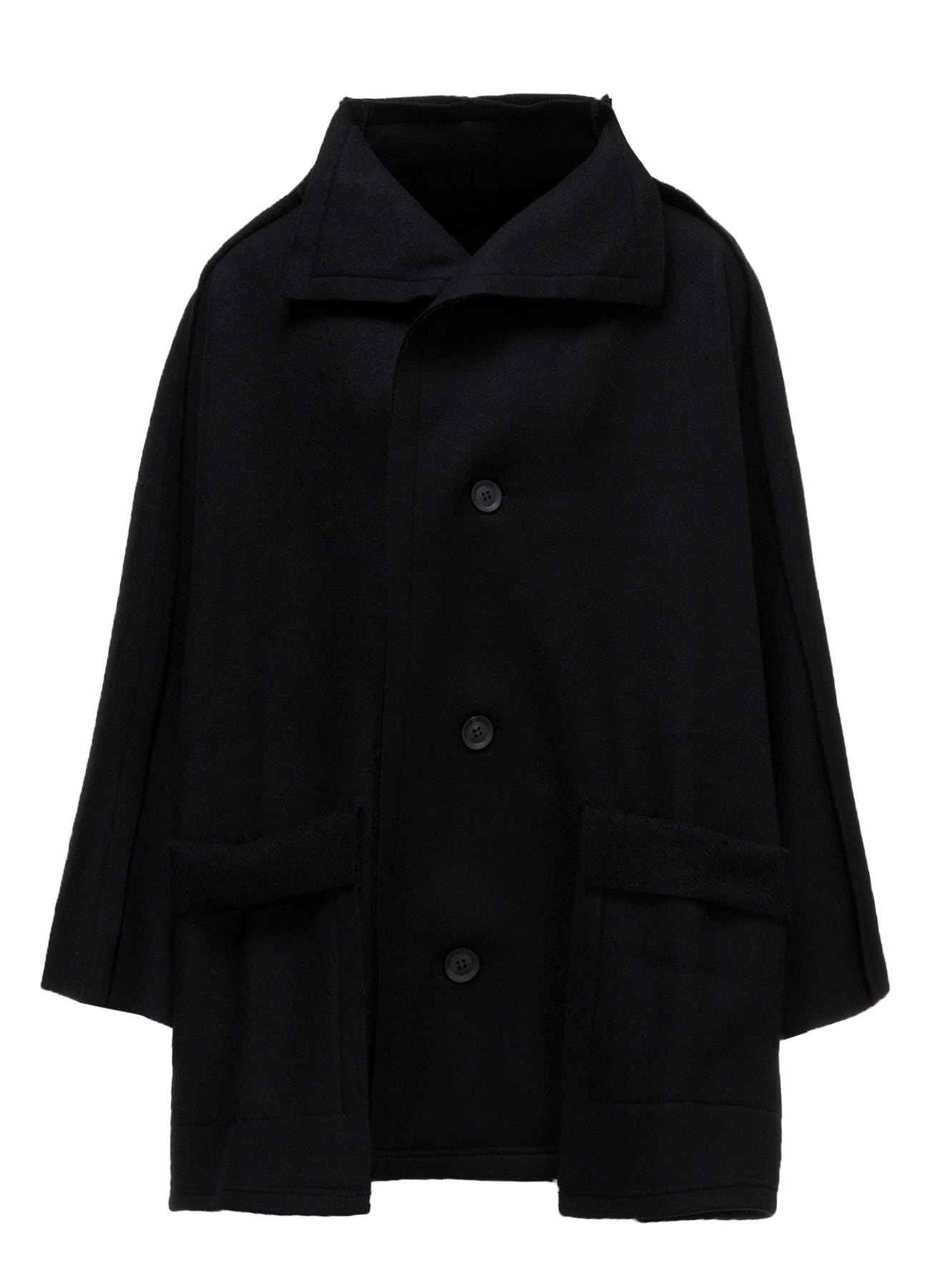MILLED WOOL SHEEP PILE PATCH POCKET CARDIGAN