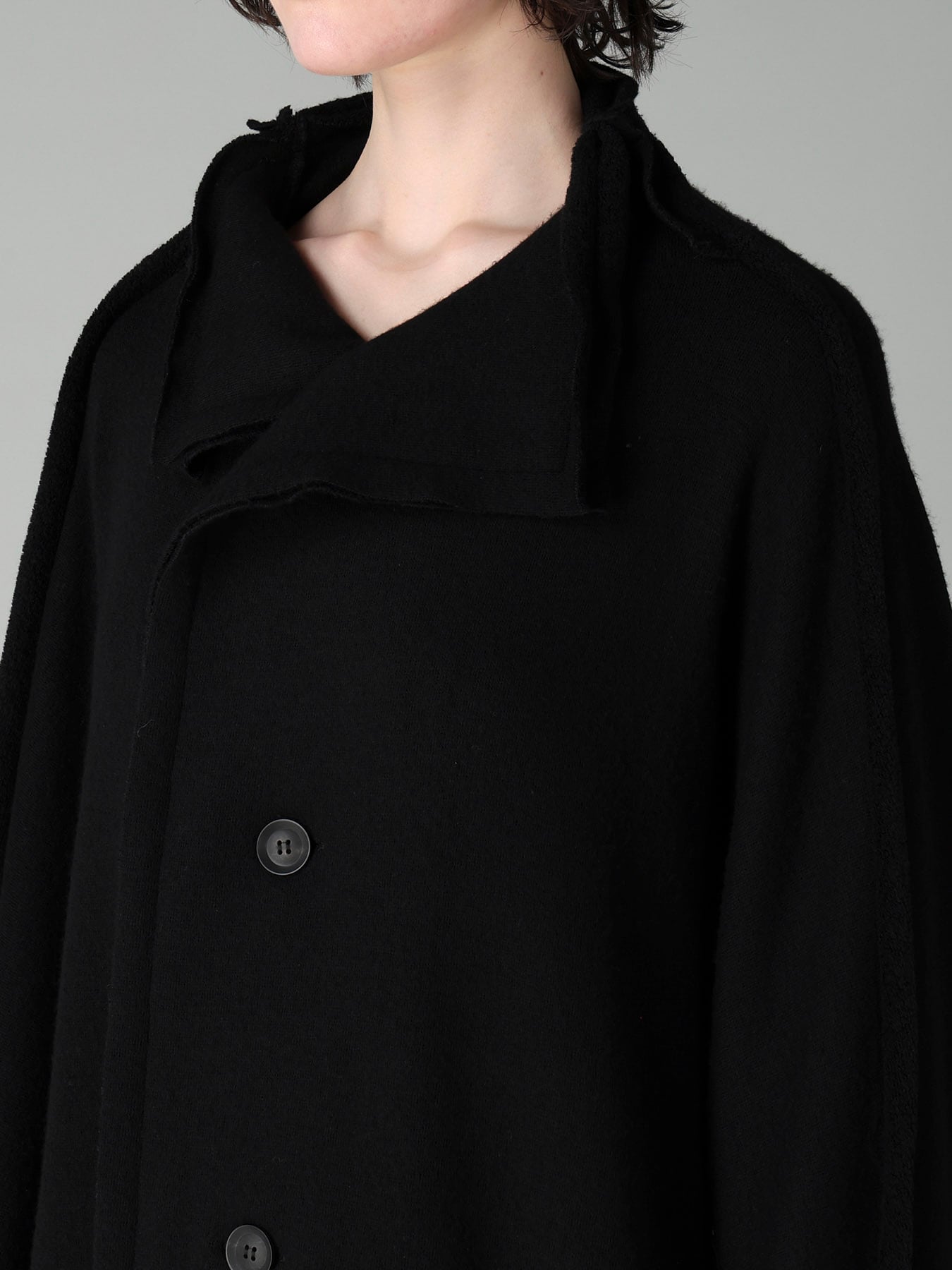 MILLED WOOL SHEEP PILE PATCH POCKET CARDIGAN