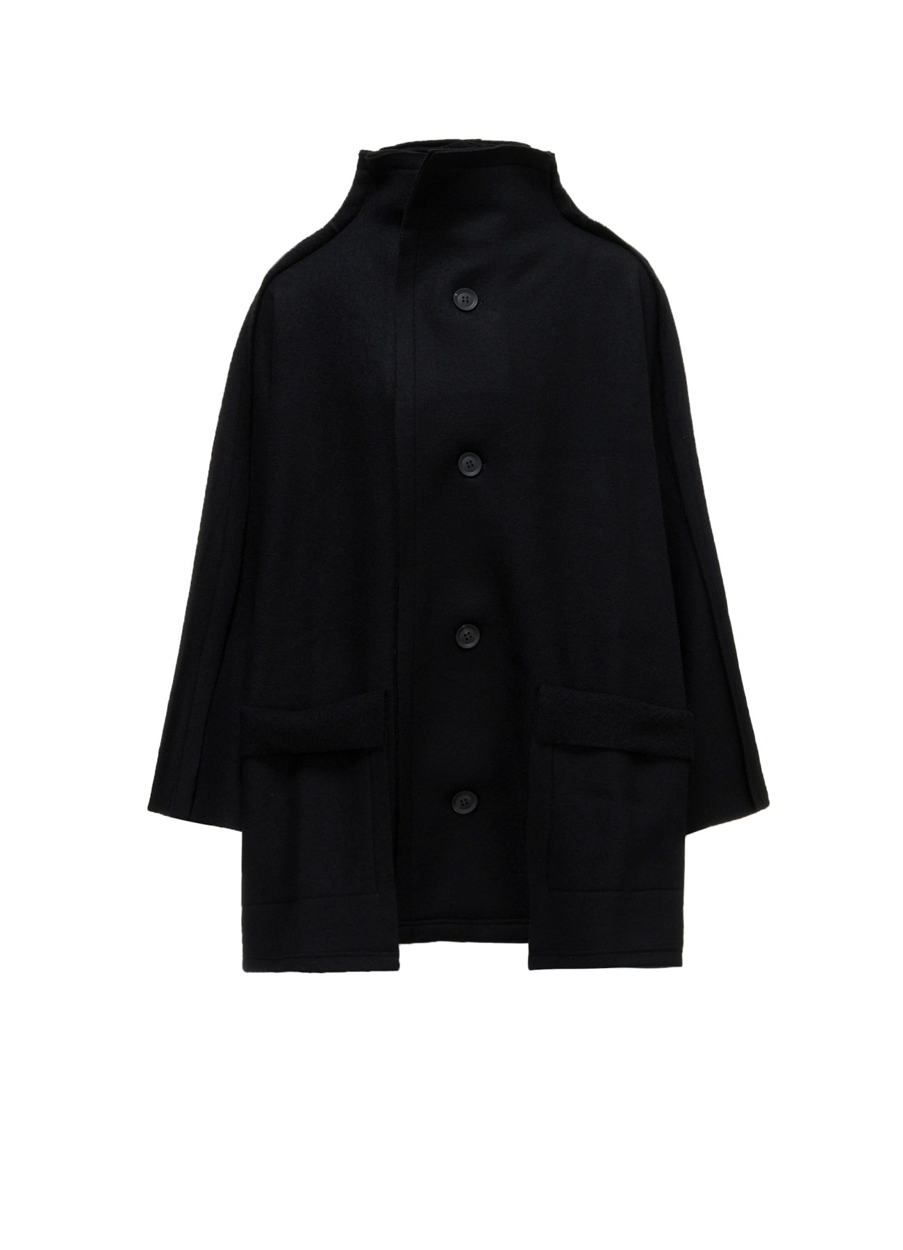 MILLED WOOL SHEEP PILE PATCH POCKET CARDIGAN