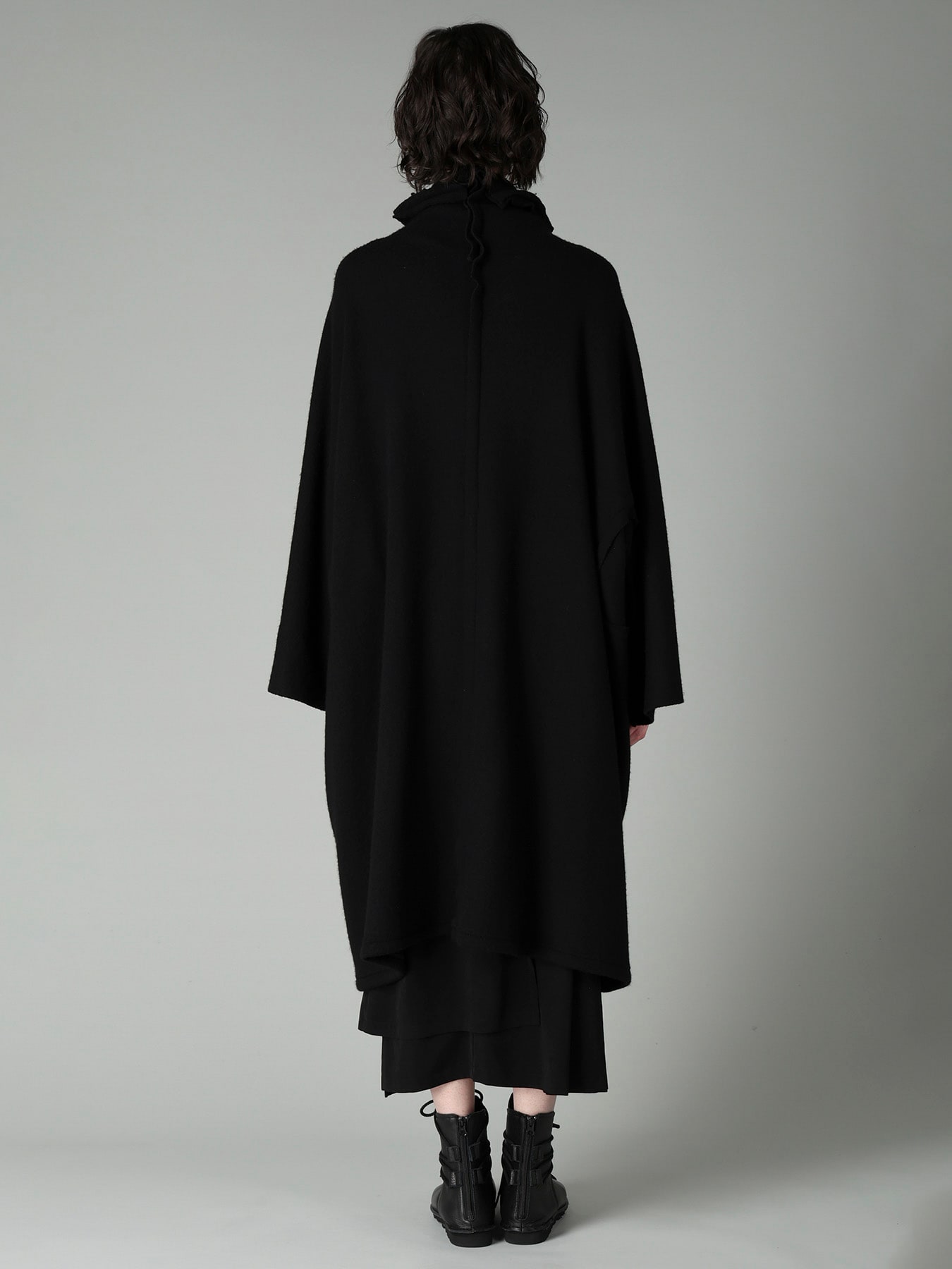 MILLED WOOL SHEEP PILE PATCH POCKET COAT
