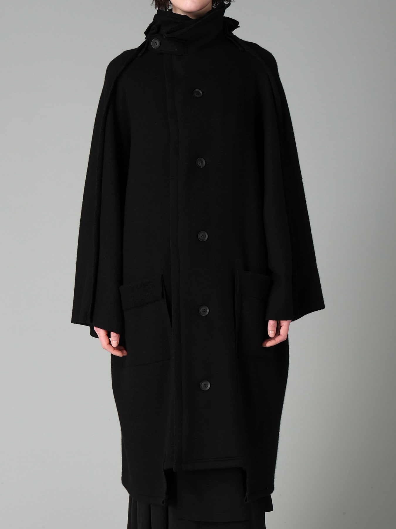 MILLED WOOL SHEEP PILE PATCH POCKET COAT