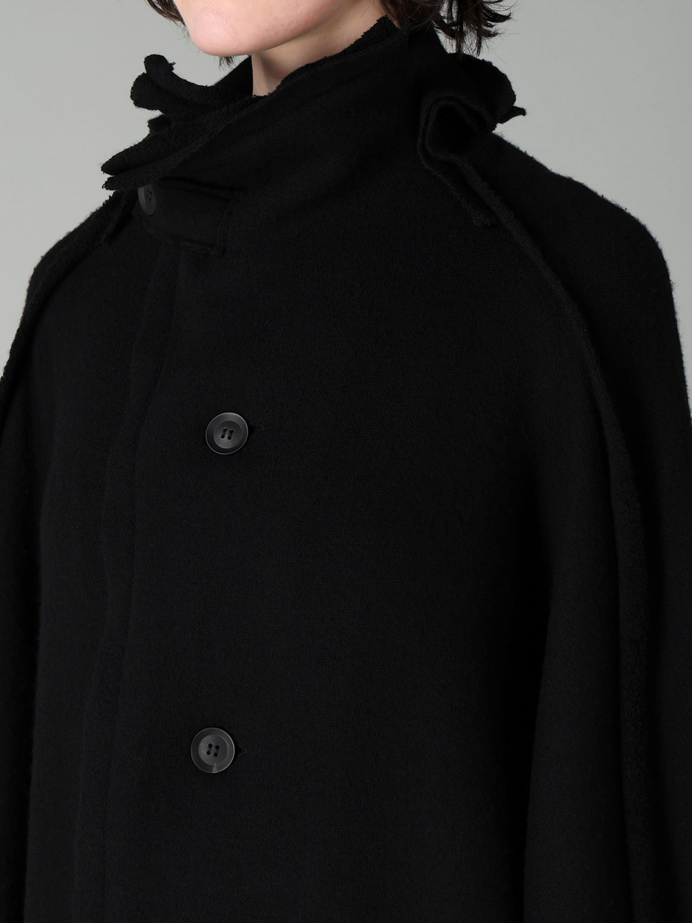 MILLED WOOL SHEEP PILE PATCH POCKET COAT