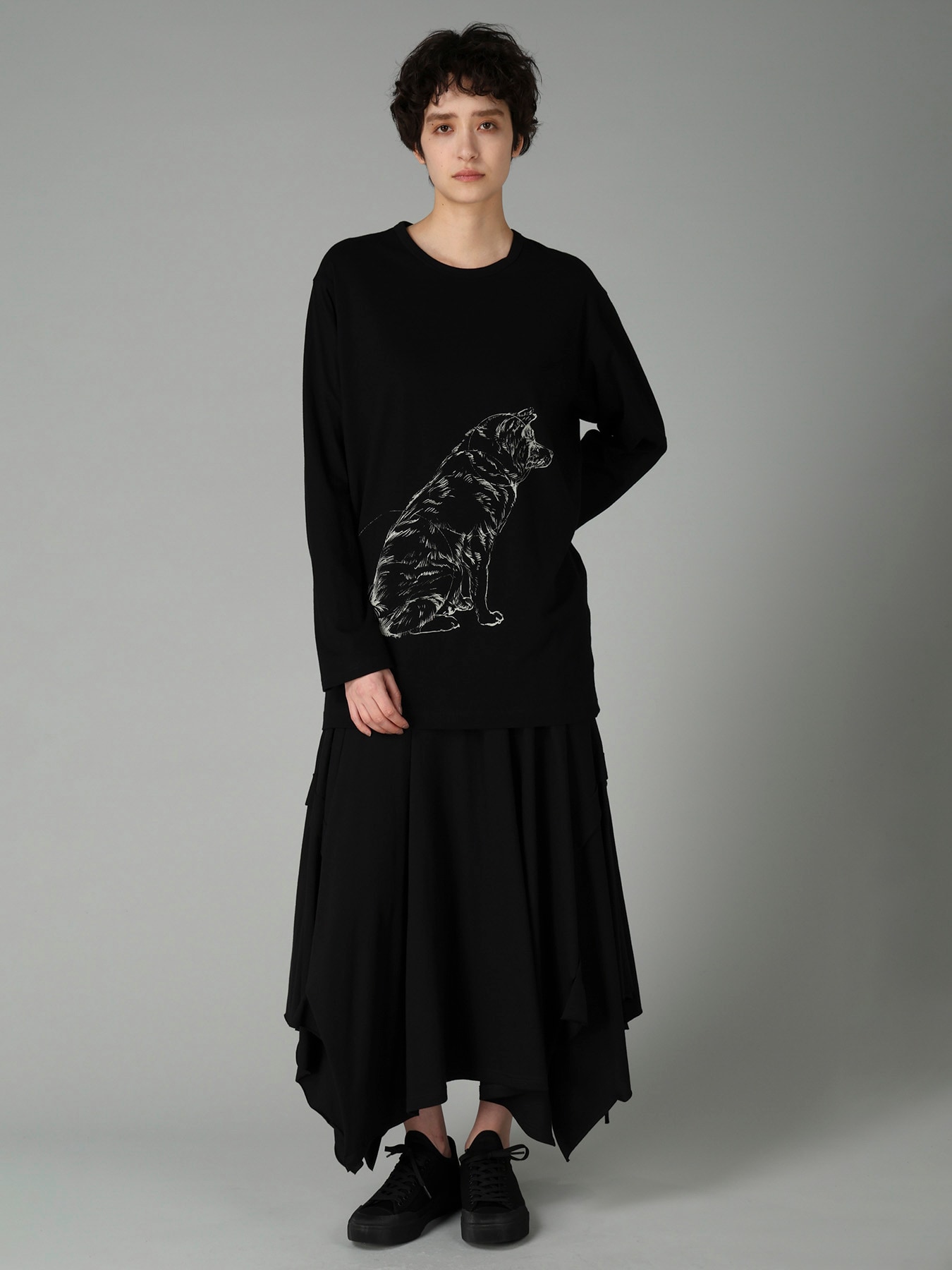 30/-COTTON SINGLE JERSEY LONG SLV PRINTED T SARAH