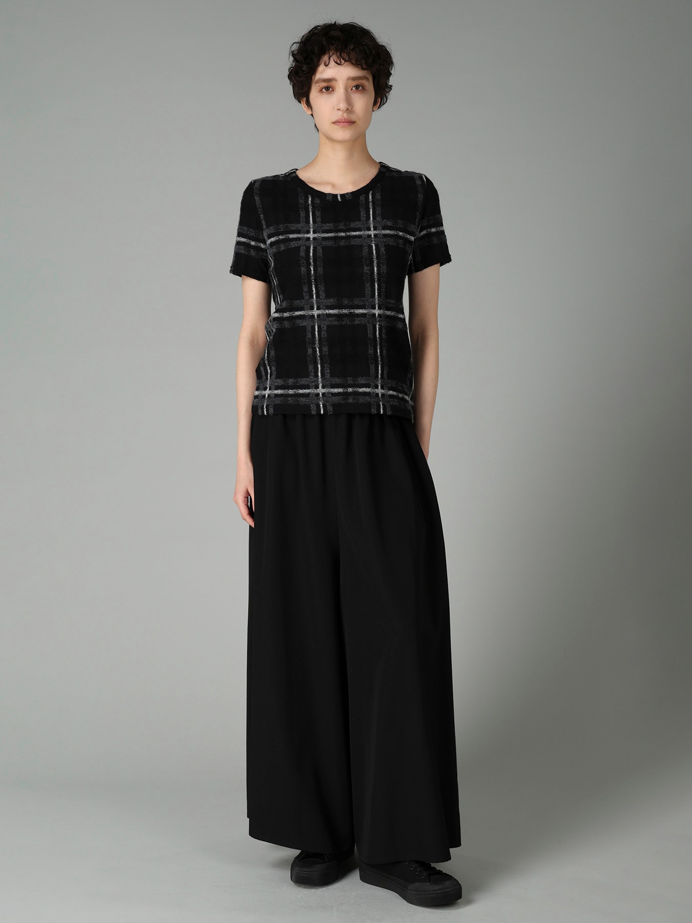 PLAID JQ  PILE SHORT SLEEVE T