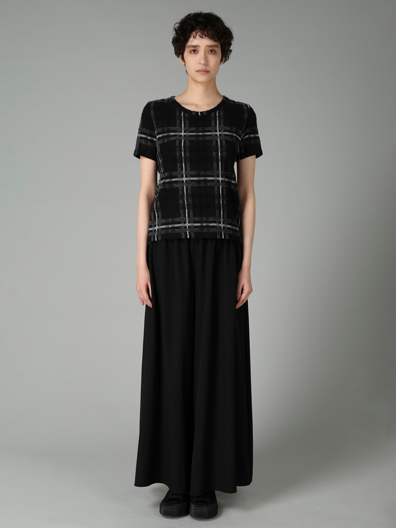 PLAID JQ  PILE SHORT SLEEVE T
