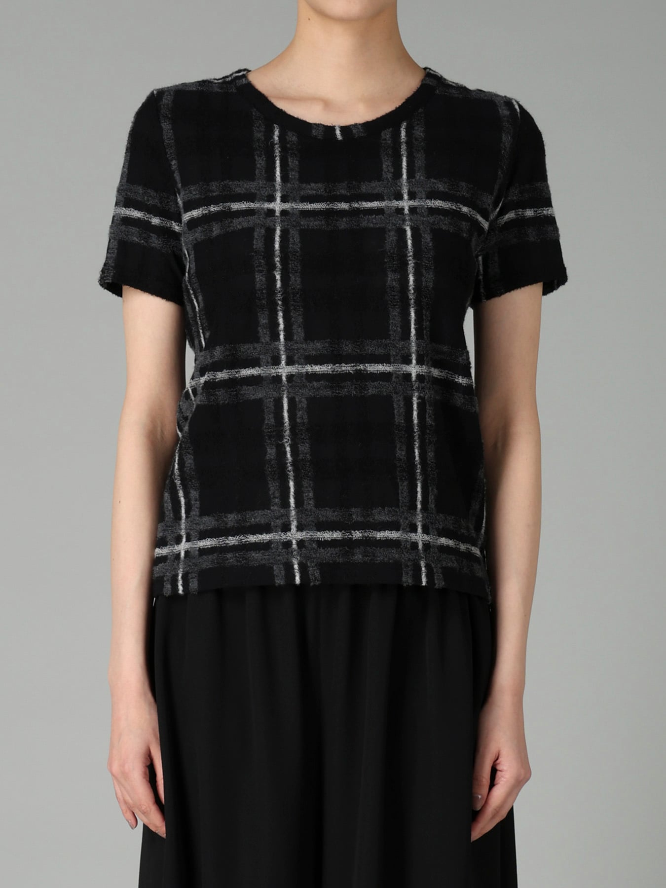 PLAID JQ  PILE SHORT SLEEVE T