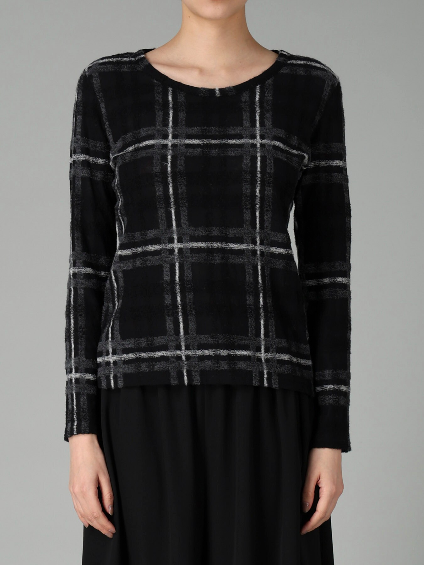 PLAID JQ  PILE LONG SLEEVE T