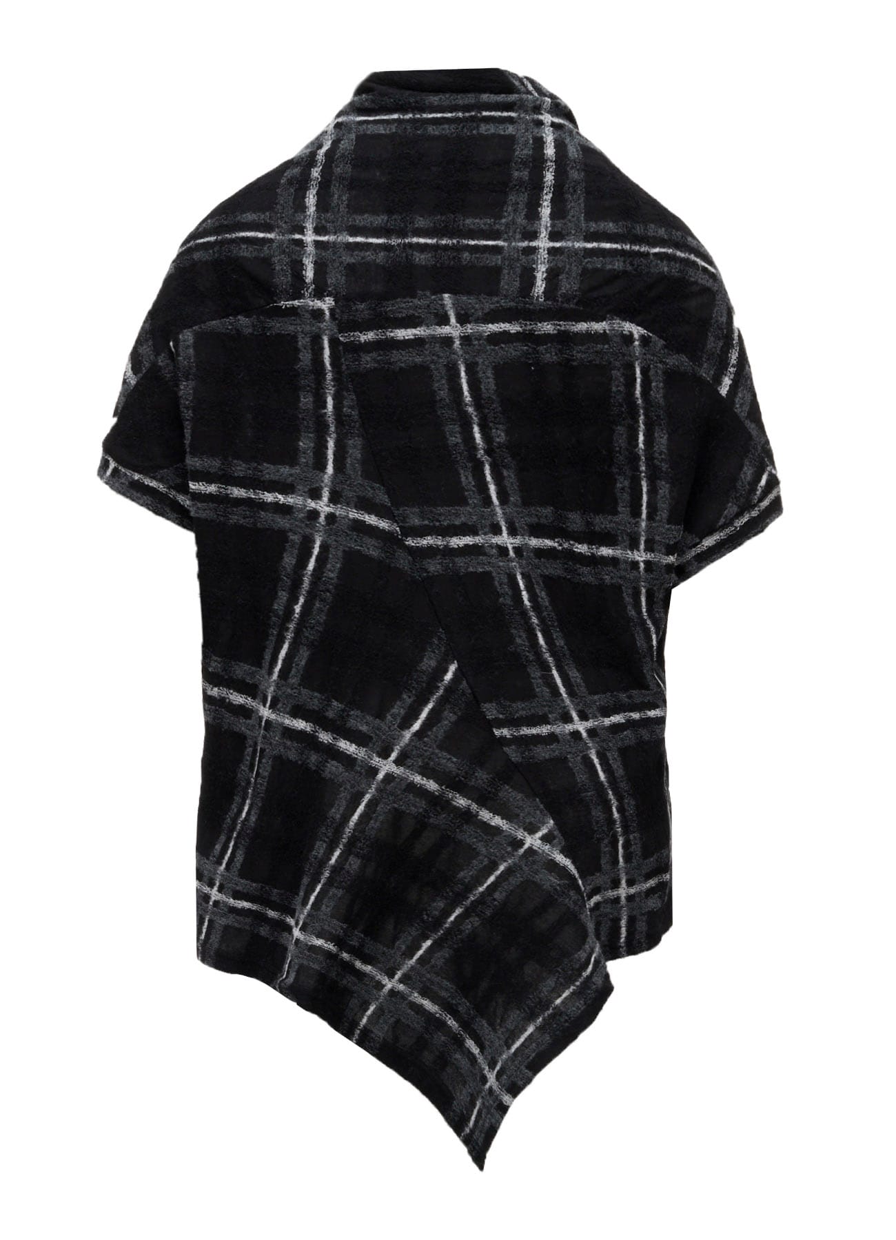 PLAID JQ  PILE SHORT SLEEVE CARDIGAN