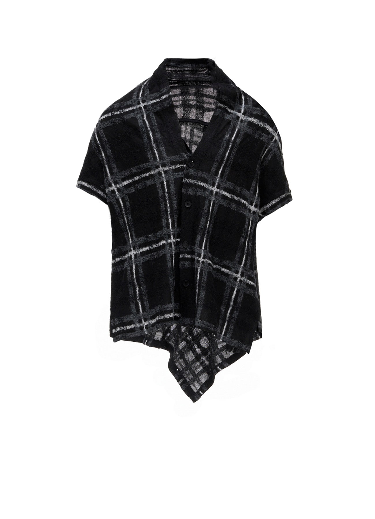 PLAID JQ  PILE SHORT SLEEVE CARDIGAN