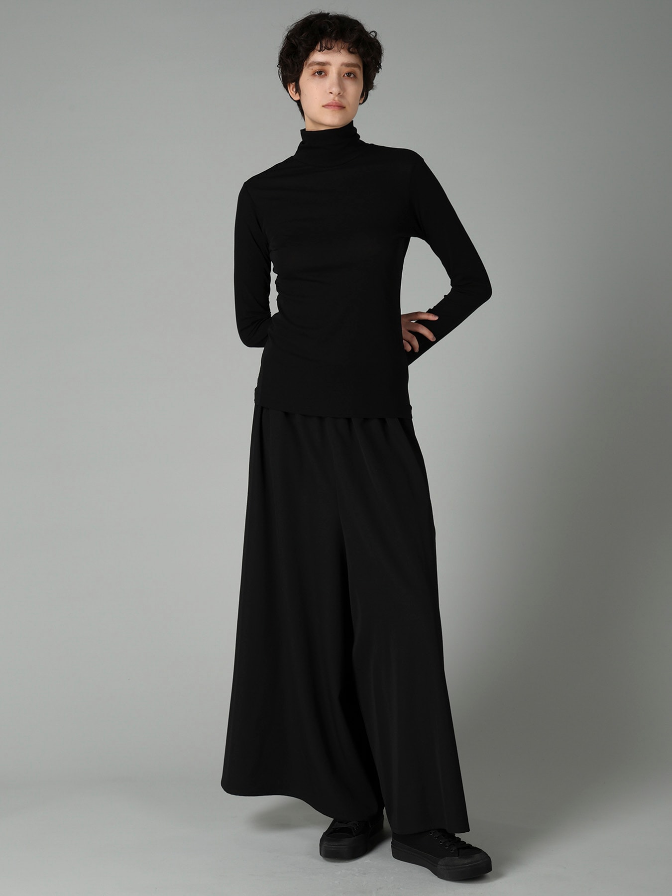 80/-HIGH TWISTED SINGLE JERSEY LONG SLV TURTLE NECK PO