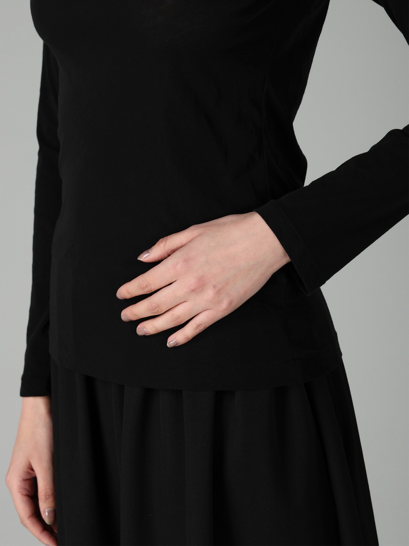 80/-HIGH TWISTED SINGLE JERSEY LONG SLV TURTLE NECK PO