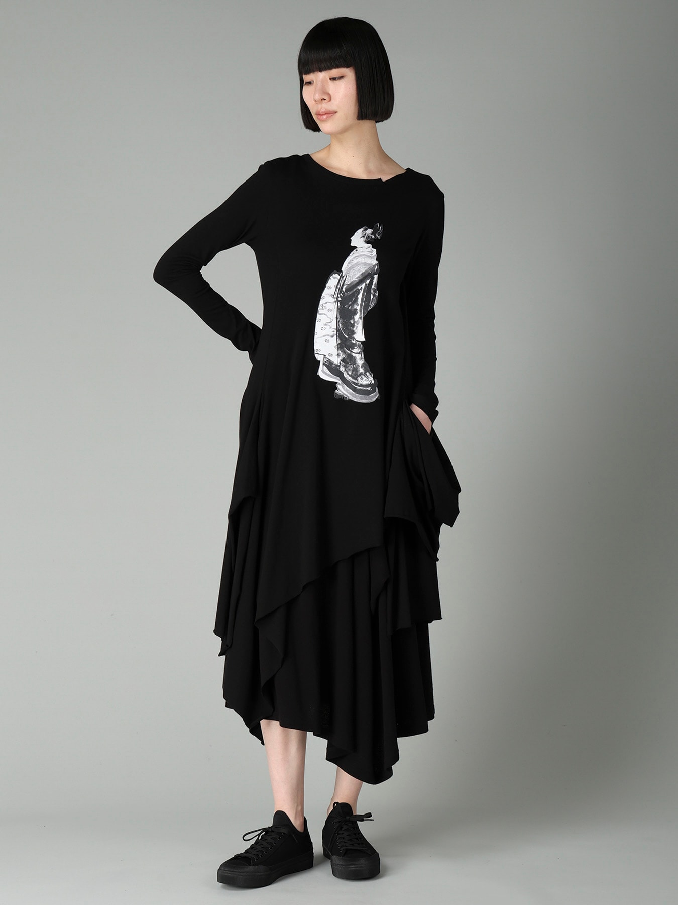 30/-COTTON SINGLE JERSEY PRINTED DRESS C