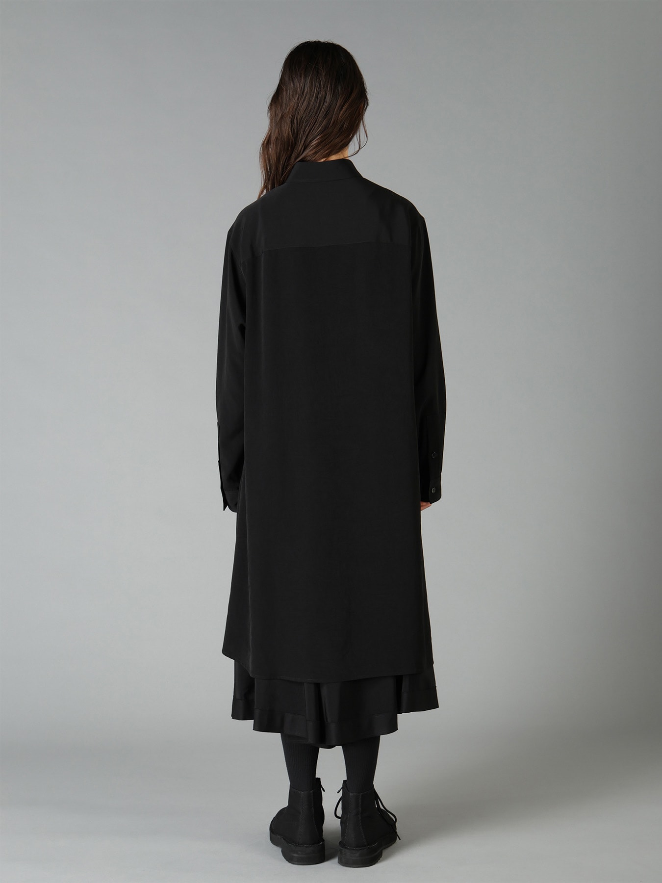 CREPE DE CHINE STANDARD ASYMMETRICAL FLARES SHIRT