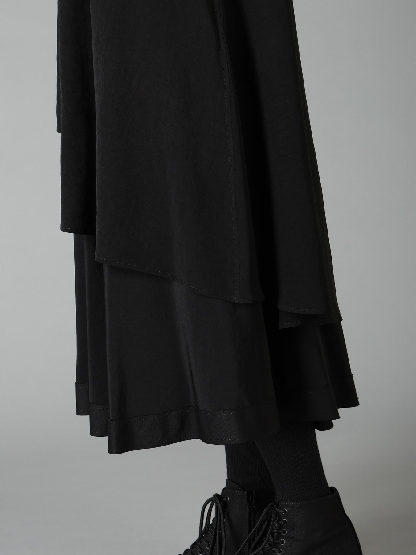 CREPE DE CHINE STANDARD ASYMMETRICAL FLARES SHIRT