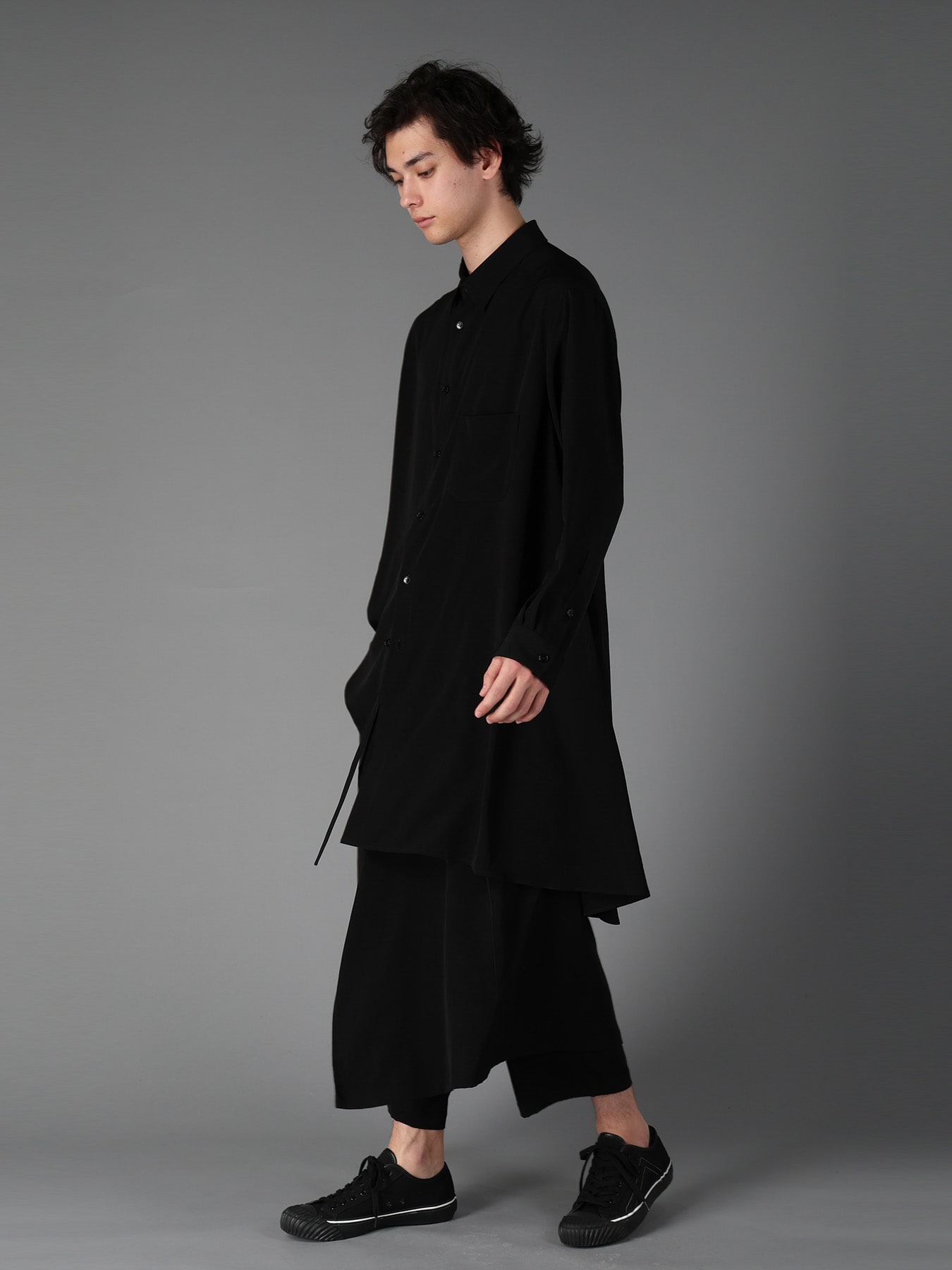 CREPE DE CHINE STANDARD ASYMMETRICAL FLARES SHIRT
