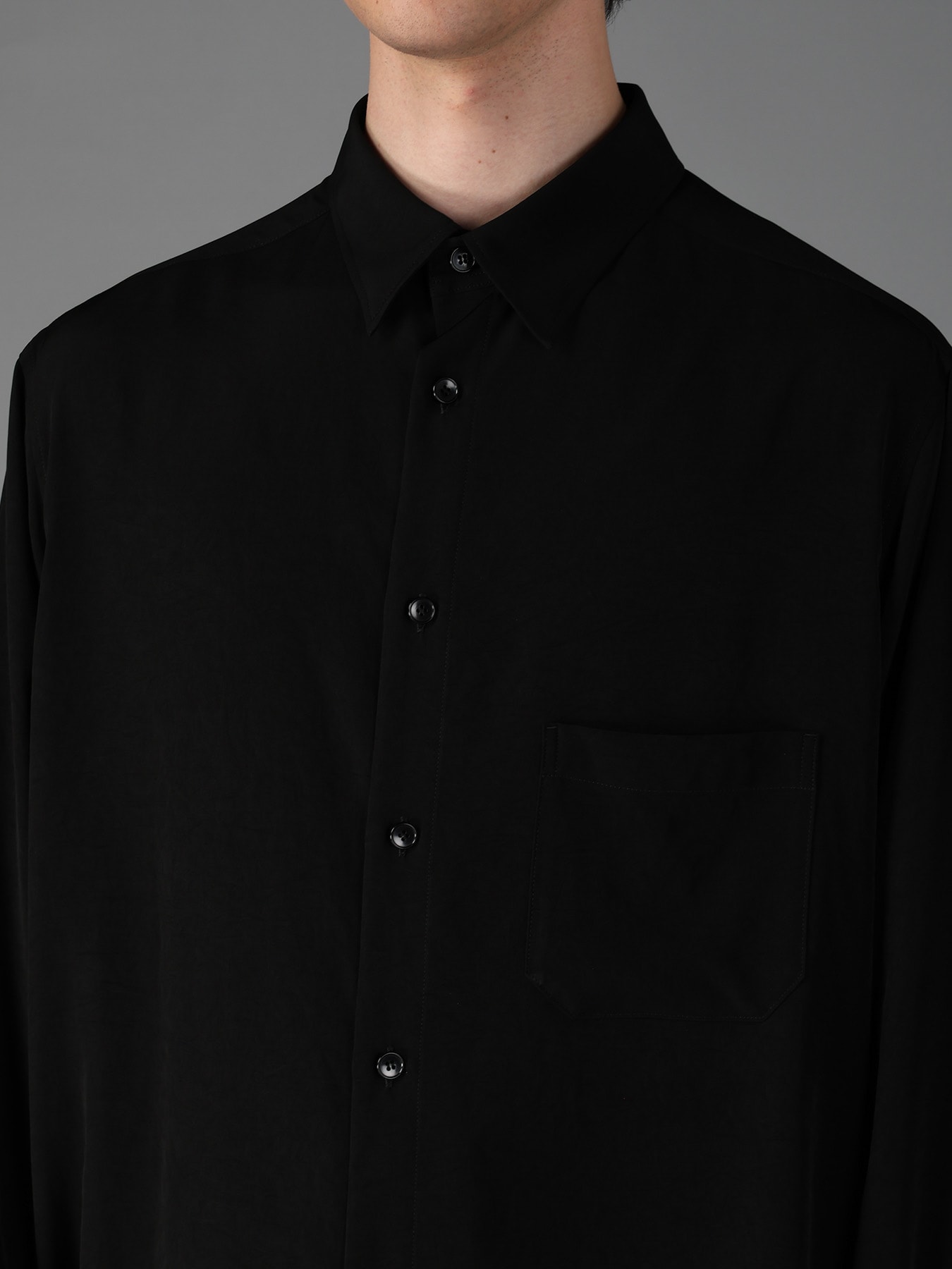 CREPE DE CHINE STANDARD ASYMMETRICAL FLARES SHIRT