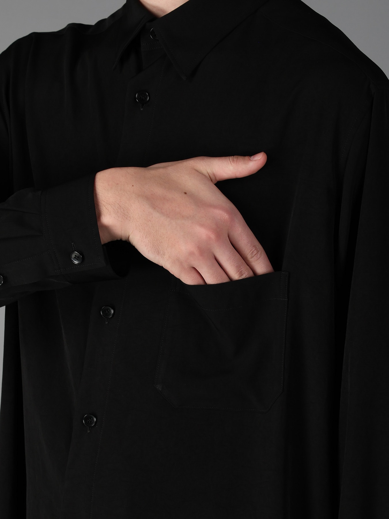 CREPE DE CHINE STANDARD ASYMMETRICAL FLARES SHIRT