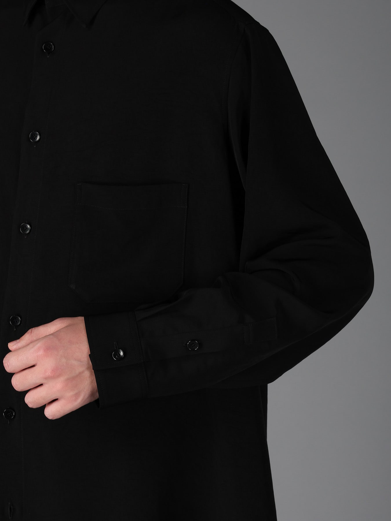 CREPE DE CHINE STANDARD ASYMMETRICAL FLARES SHIRT
