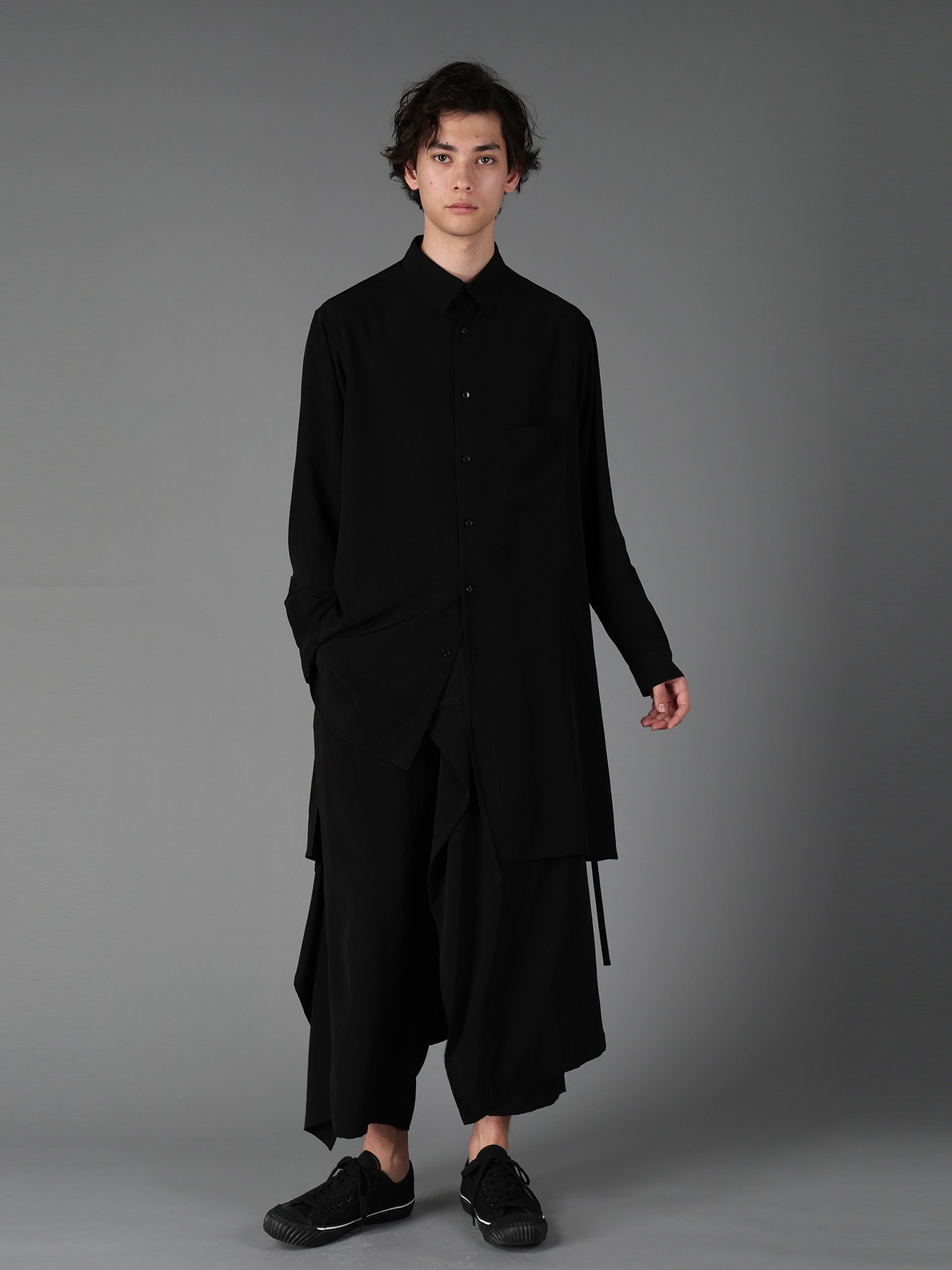 CREPE DE CHINE STANDARD ASYMMETRICAL FLARES SHIRT