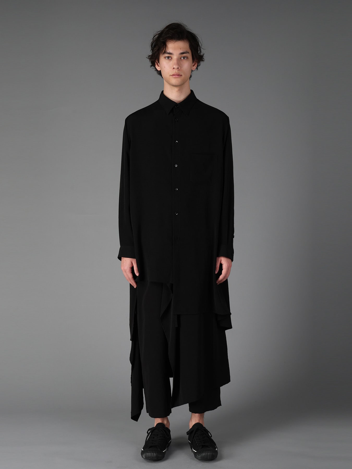 CREPE DE CHINE STANDARD ASYMMETRICAL FLARES SHIRT