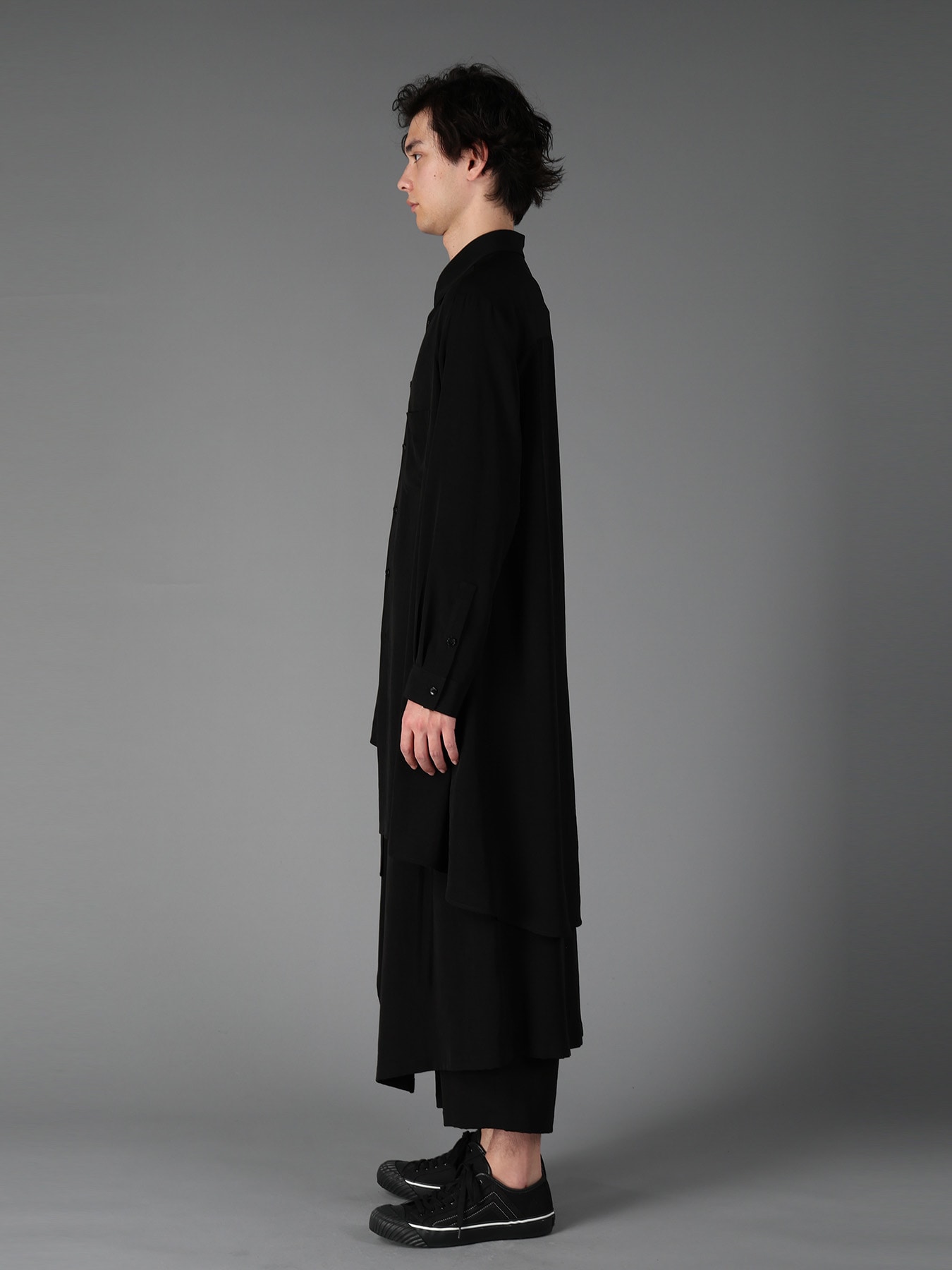 CREPE DE CHINE STANDARD ASYMMETRICAL FLARES SHIRT