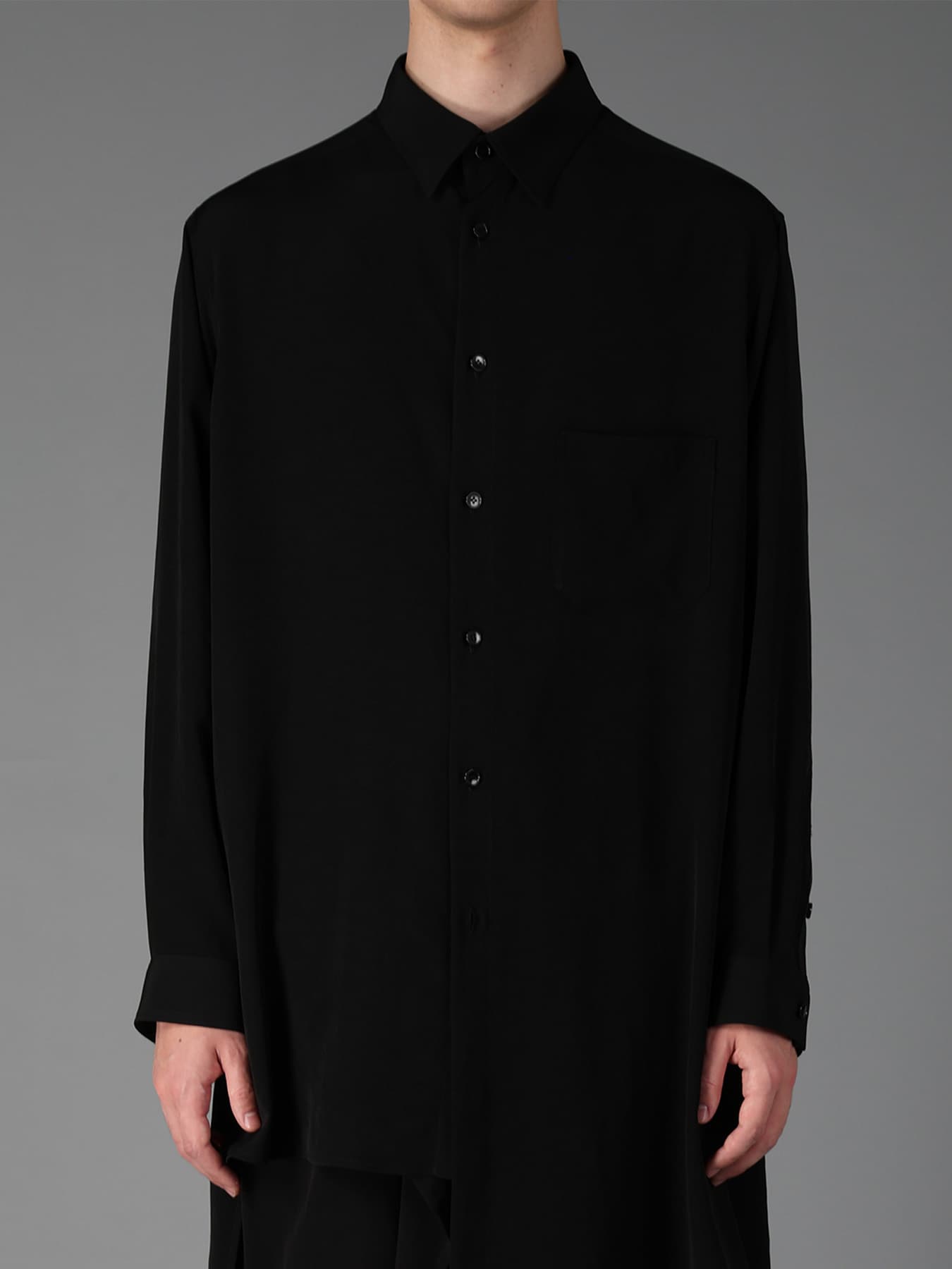 CREPE DE CHINE STANDARD ASYMMETRICAL FLARES SHIRT